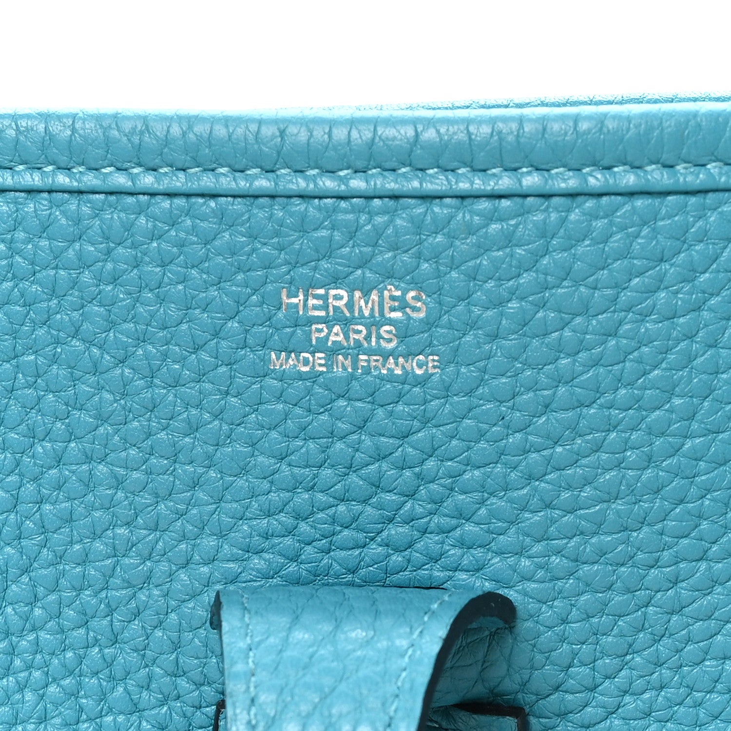 Hermes Taurillon Clemence Evelyne III PM Turquoise Colvert 6 of 9