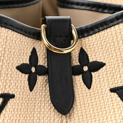 Louis Vuitton Cotton Monogram Embroidered Neonoe MM Beige Black 6 of 12