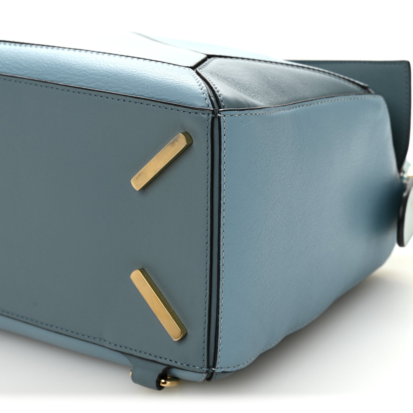Calfskin Medium Puzzle Bag Aqua Light Blue Stone Blue