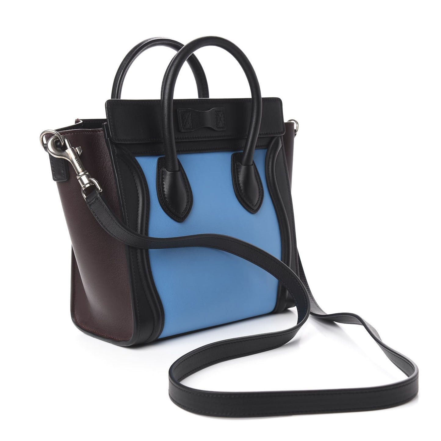 Smooth Calfskin Nano Tri-Color Luggage Turquoise