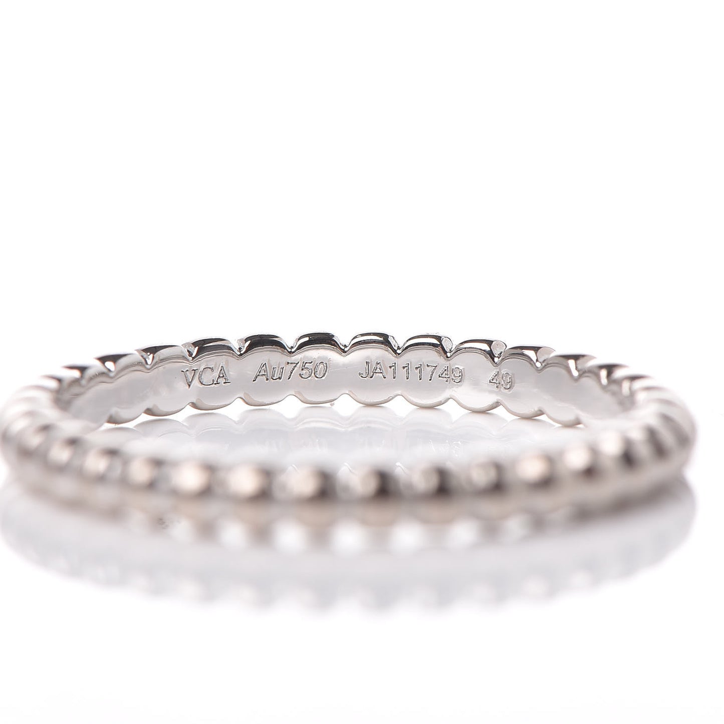 18K White Gold Small Perlee Ring 49 5
