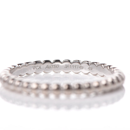 Van Cleef & Arpels 18K White Gold Small Perlee Ring 49 5 4 of 5