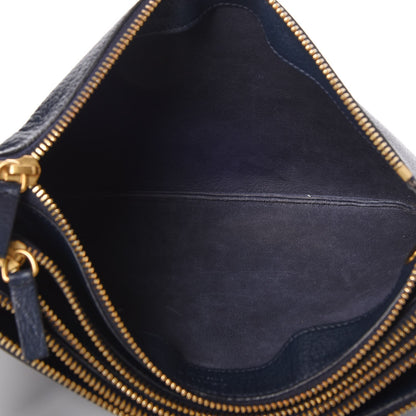Celine Goatskin Large Trio Crossbody Bag Dark Blue 5 of 10