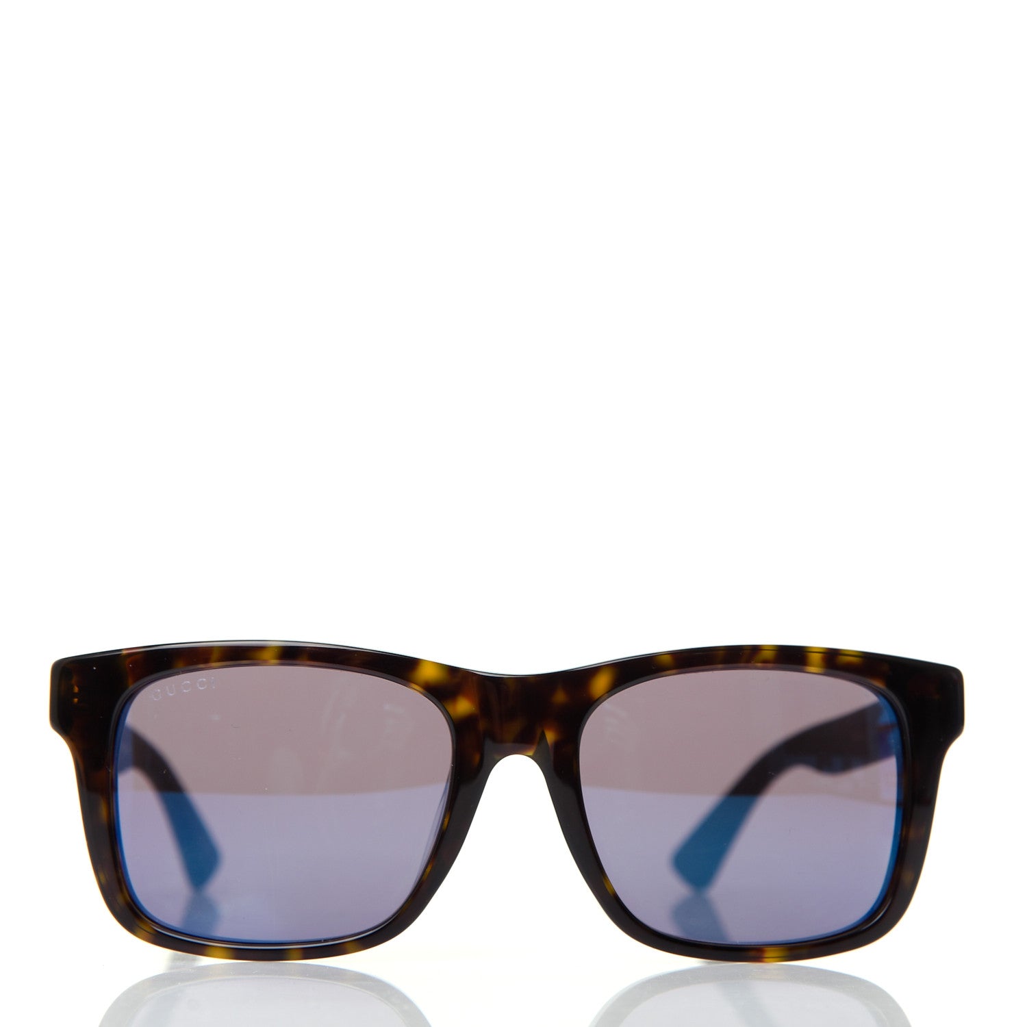 Gucci Acetate Square Frame Web Sunglasses GG0008S Tortoise 2 of 7