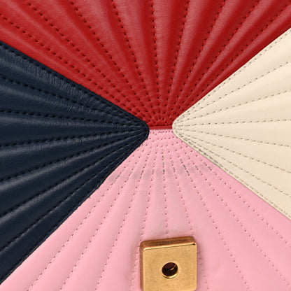 Gucci Calfskin Bamboo Trapuntata Queen Margaret Top Handle Bag Blue Agata Hibiscus Red Mystic White Sugar Pink 13 of 16