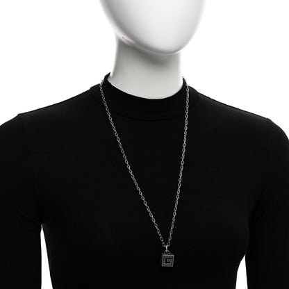 Gucci Sterling Silver Textured Square G Pendant Necklace 2 of 5