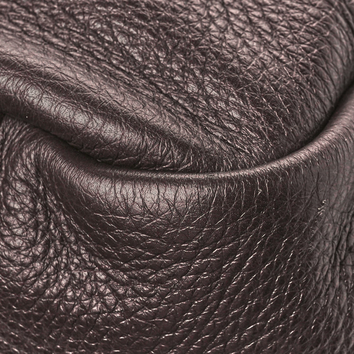Grained Deerskin Bea Tote Marron Fonce