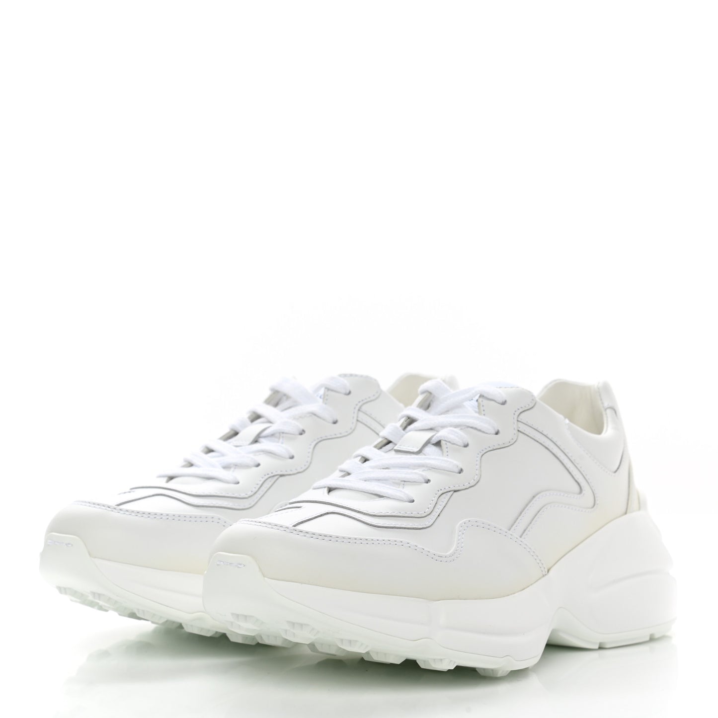 Soft Calfskin Womens Rhyton Sneakers 36 Ivory