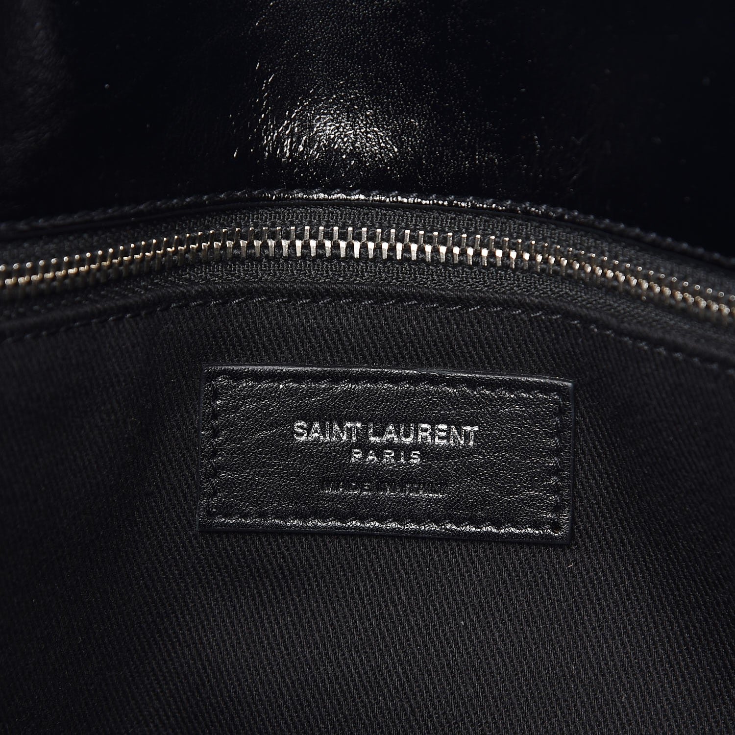 Saint Laurent Cracked Shiny Calfskin Medium Souple Sac De Jour Duffle Black 7 of 13