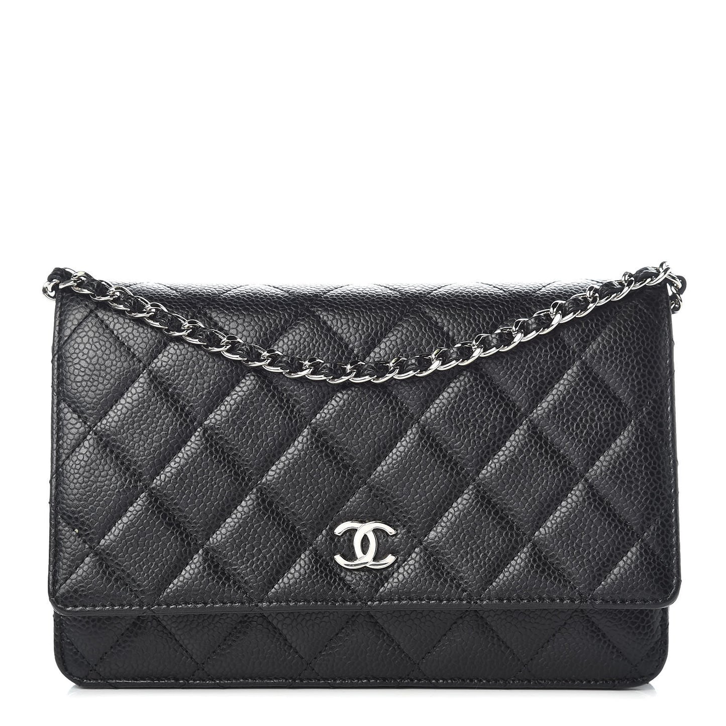 Caviar Quilted Wallet On Chain WOC Black