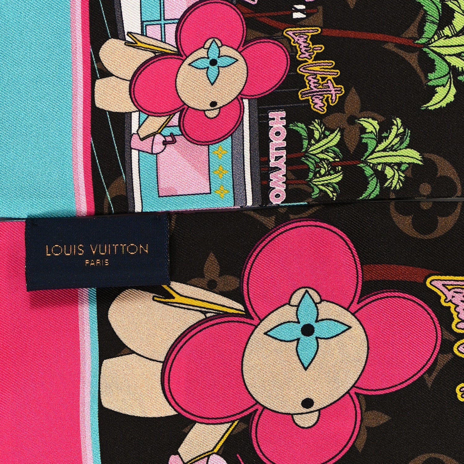 Louis Vuitton Silk Monogram 2021 Hollywood Christmas Animation Bandeau Marron 3 of 4