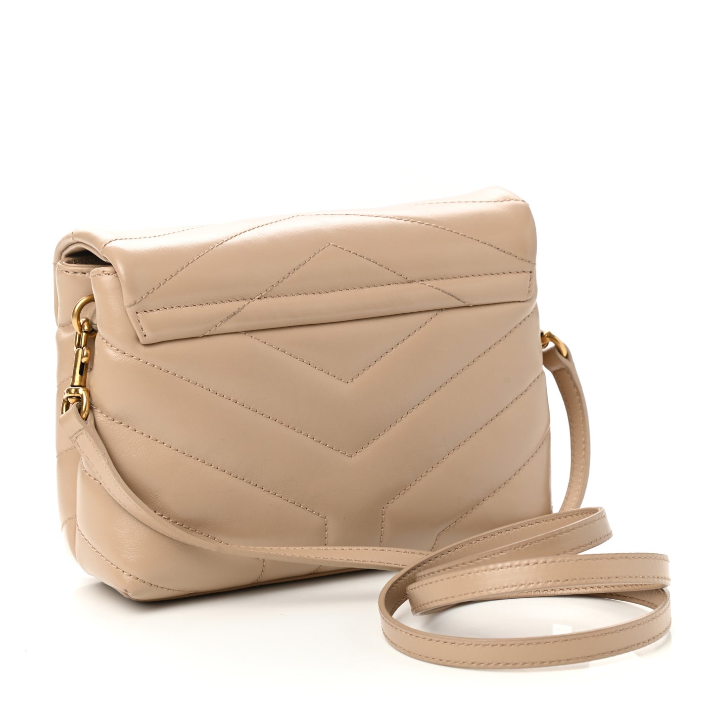 Calfskin Y Quilted Monogram Toy Loulou Crossbody Bag Latte