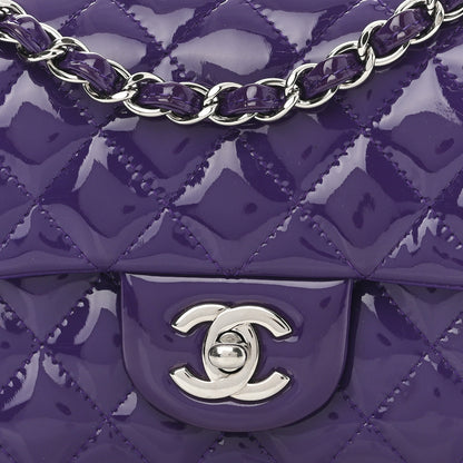 Chanel Patent Quilted Mini Rectangular Flap Purple 8 of 13
