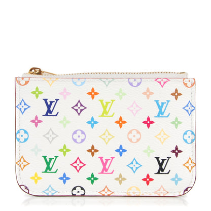 Louis Vuitton Monogram Multicolor Key Pouch White Litchi 1 of 7