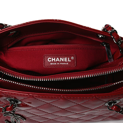 Chanel Patent Quilted Small CC Angle Tote Red 5 of 10