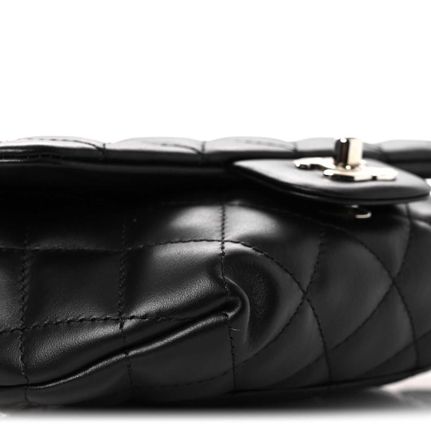 Calfskin Quilted CC Uniform Flap Belt Bag Black