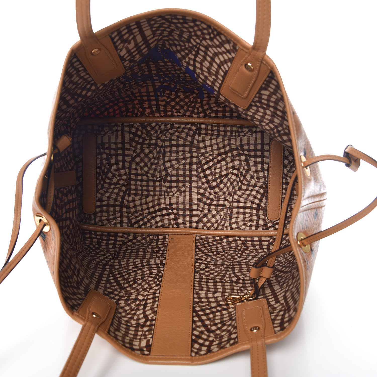 MCM Visetos Medium Liz Reversible Shopper Tote Cognac 10 of 16