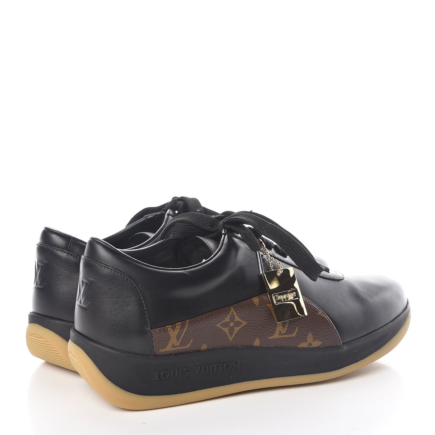 X SUPREME Calfskin Monogram Sneakers 7.5 Black
