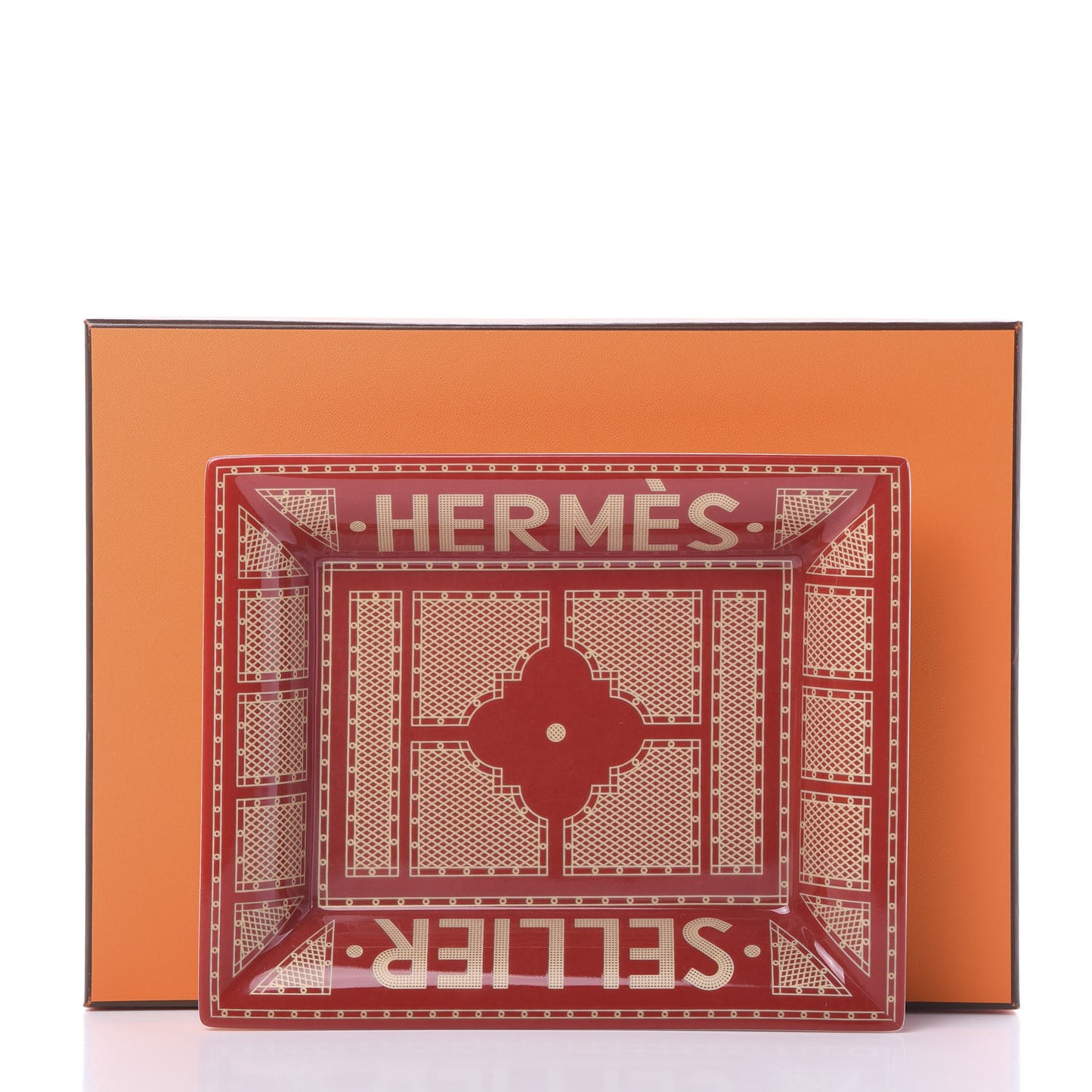 Porcelain Sellier Change Tray Rouge Or