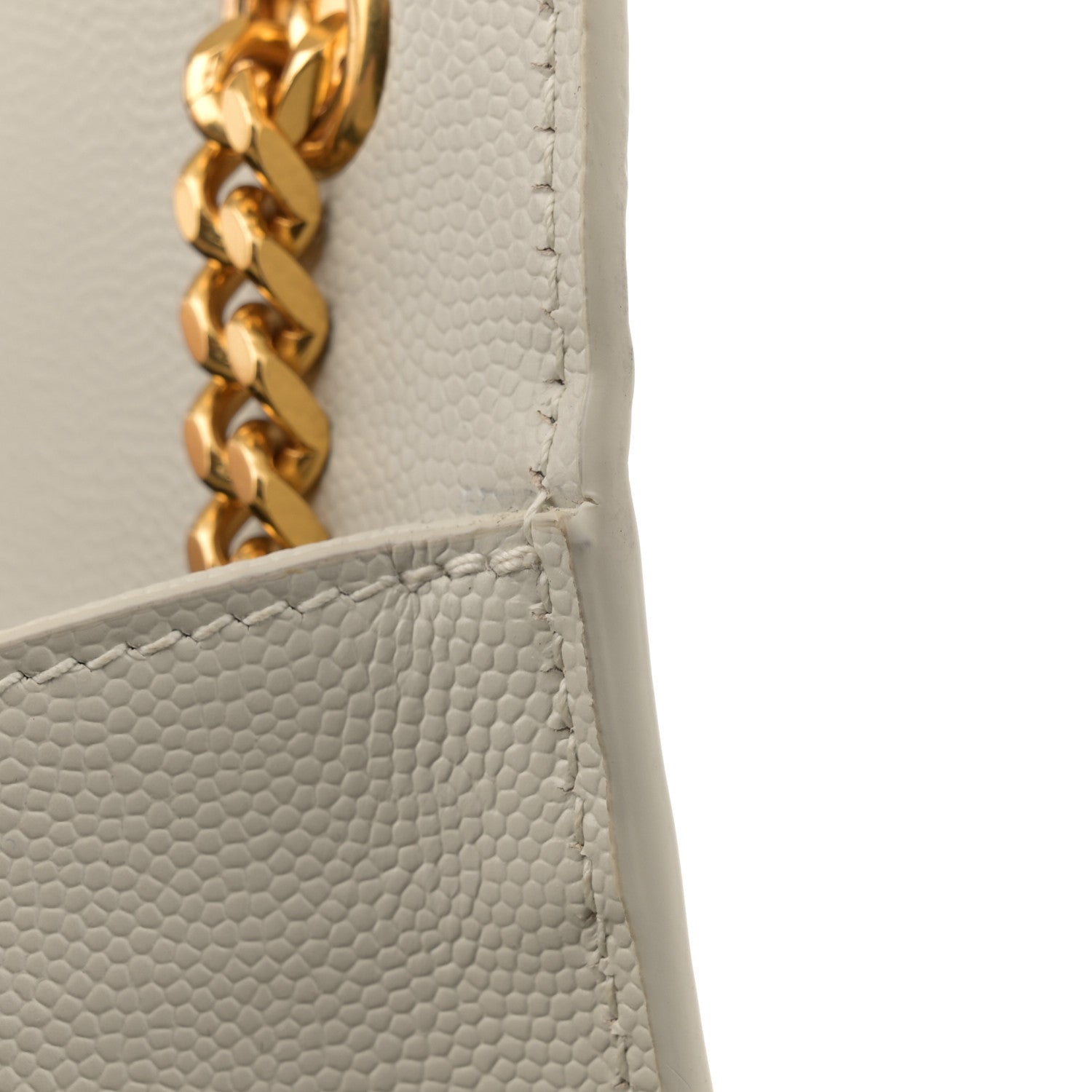 Saint Laurent Grain De Poudre Calfskin Medium Classic Monogram Kate Tassel Satchel Crema Soft 15 of 15