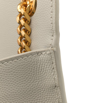 Saint Laurent Grain De Poudre Calfskin Medium Classic Monogram Kate Tassel Satchel Crema Soft 15 of 15