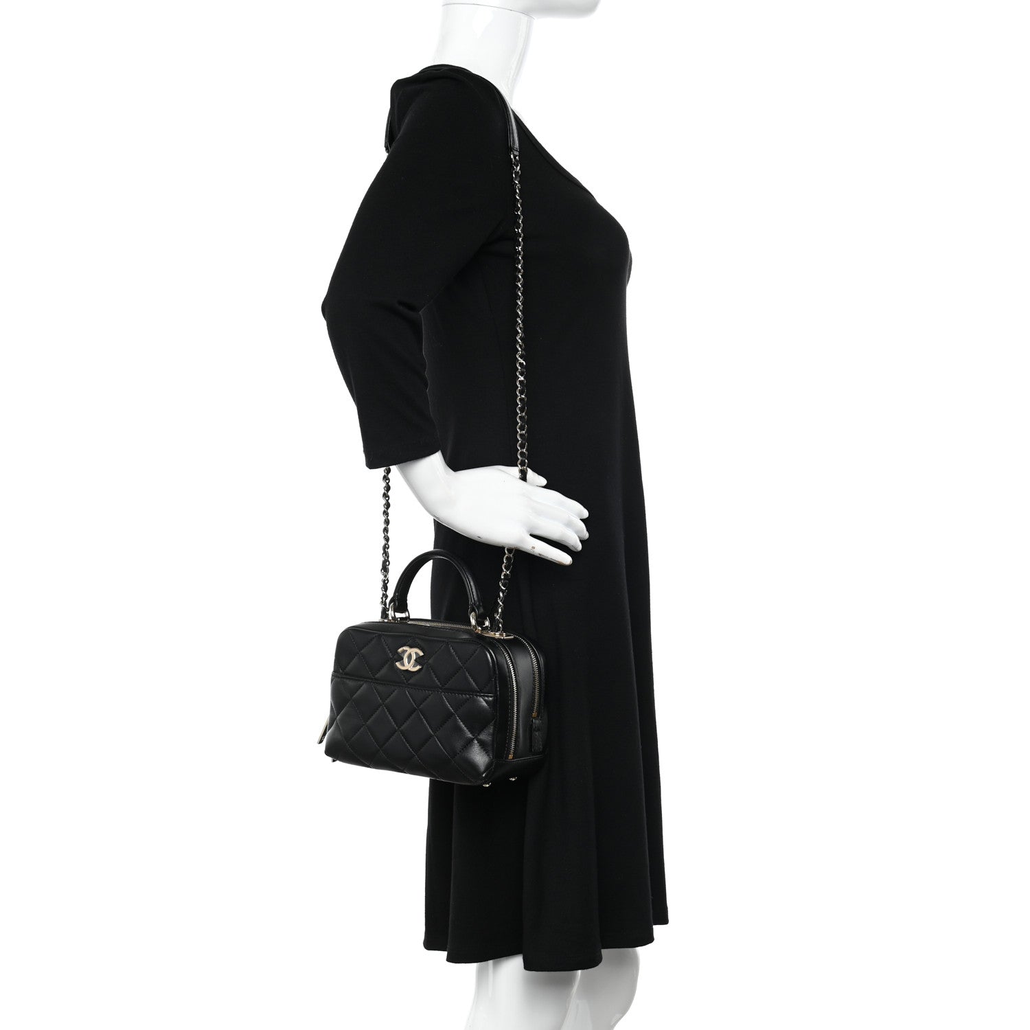Chanel Lambskin Quilted Small Trendy CC Bowling Bag Black 2 of 10