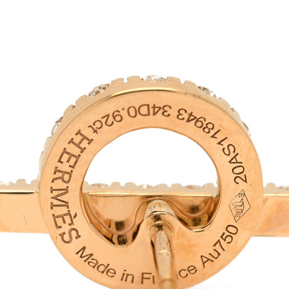 Hermes 18K Rose Gold Diamond Finesse Earrings 3 of 3