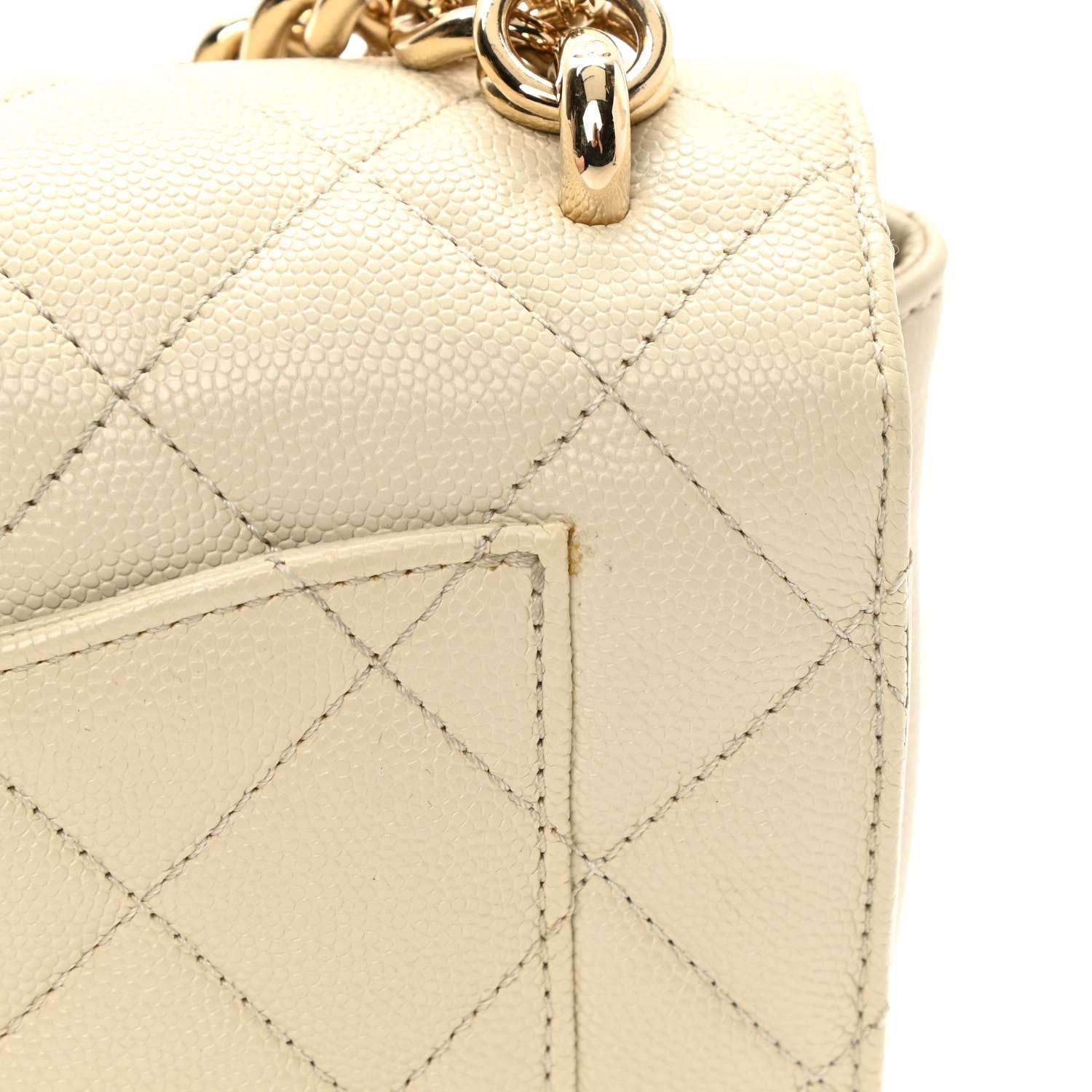 Chanel Caviar Quilted Small Studded Flap Off White 11 of 14