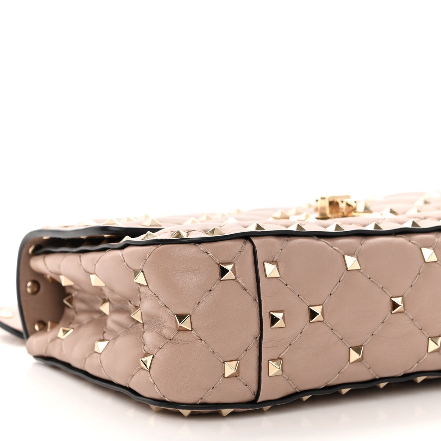 Nappa Small Rockstud Spike Shoulder Bag Poudre