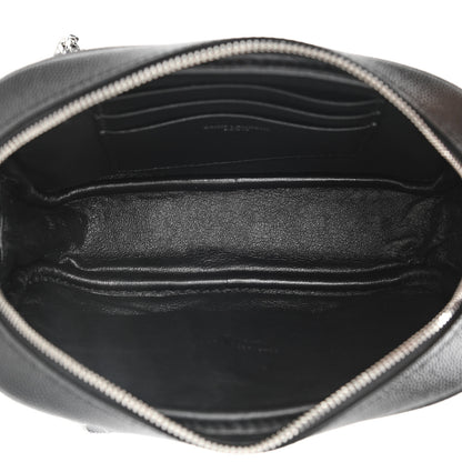 Saint Laurent Grain De Poudre Matelasse Monogram Mini Lou Camera Bag Black 4 of 9