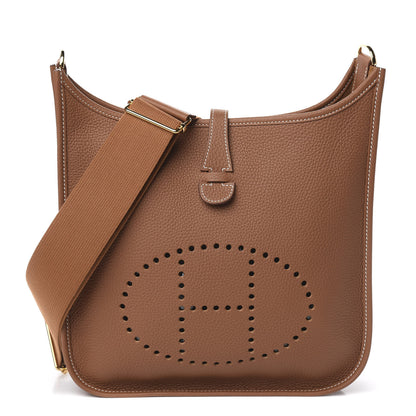 Hermes Taurillon Clemence Evelyne III PM Gold 1 of 11