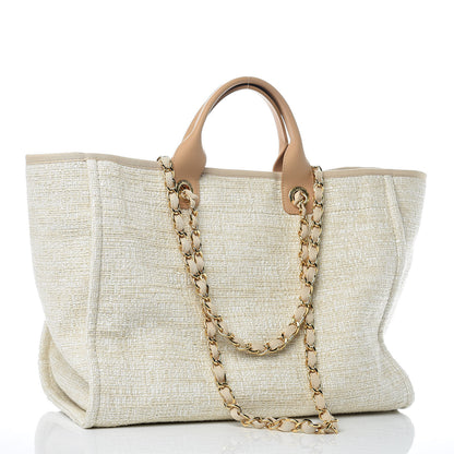 Chanel Woven Straw Raffia Large Deauville Tote Light Beige 4 of 10