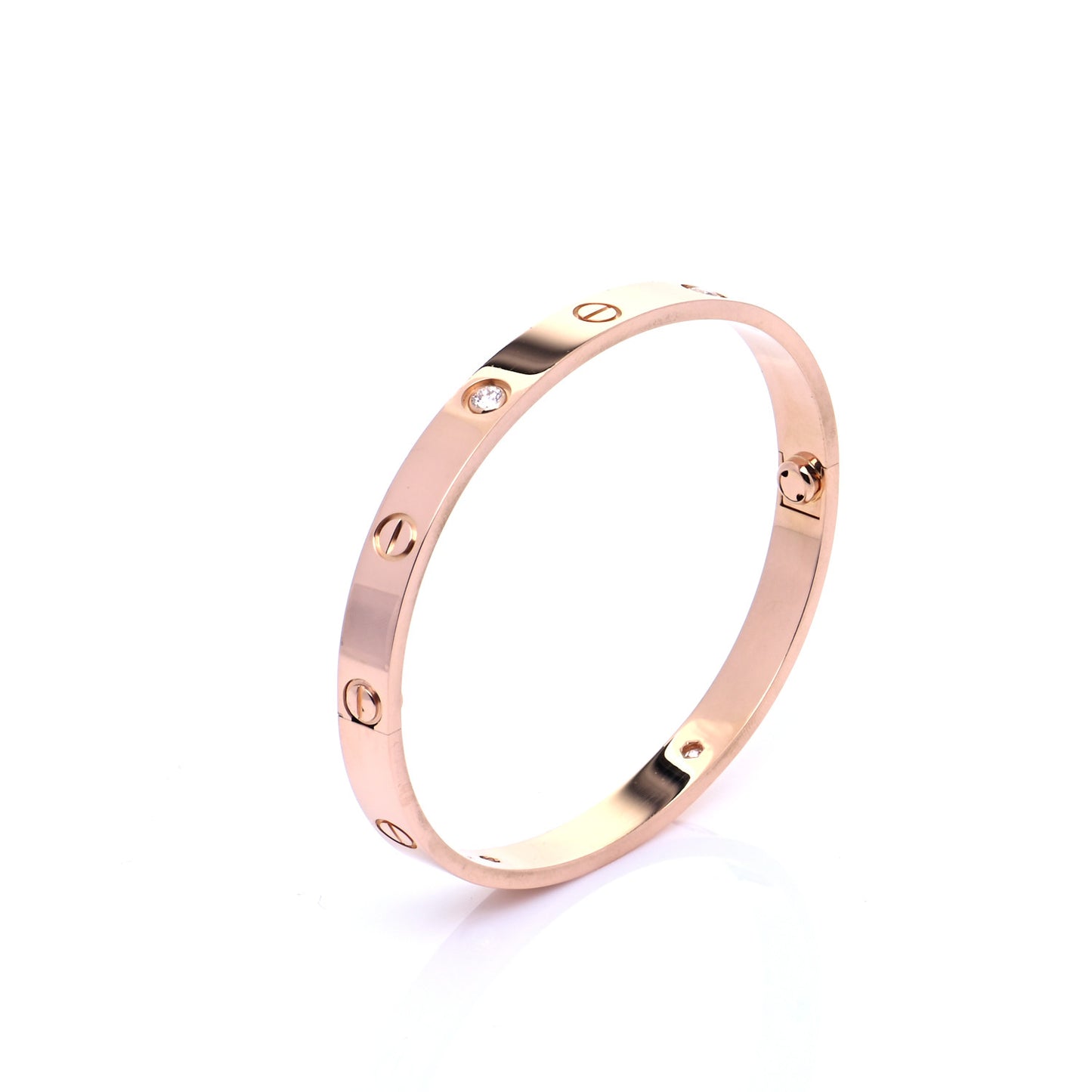 18K Pink Gold 4 Diamond LOVE Bracelet 18