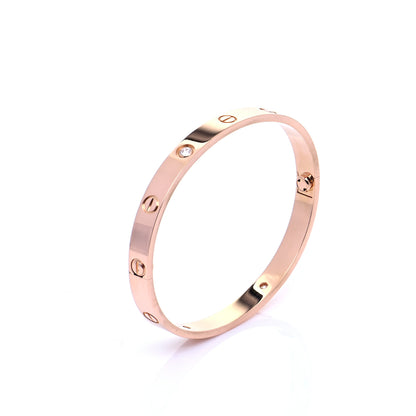 Cartier 18K Pink Gold 4 Diamond LOVE Bracelet 18 5 of 8