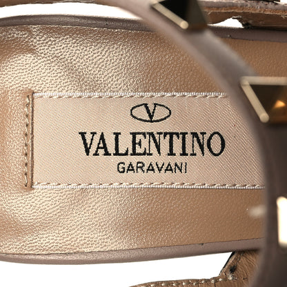 Valentino Garavani Calfskin Rockstud Ankle Strap 100mm Pumps 37.5 Black Poudre 7 of 9