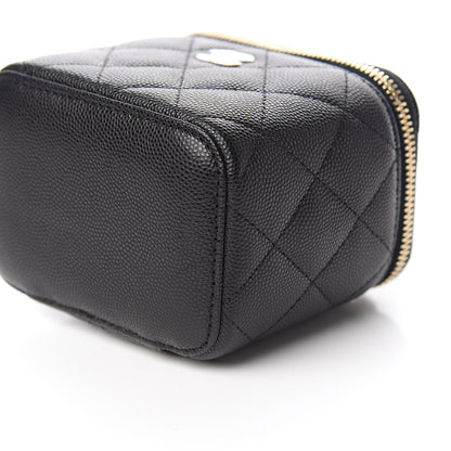 Chanel Caviar Quilted Mini Vanity Case With Chain Black 9 of 11