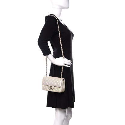 Chanel Iridescent Lambskin Quilted Mini Rectangular Flap Ivory 2 of 11