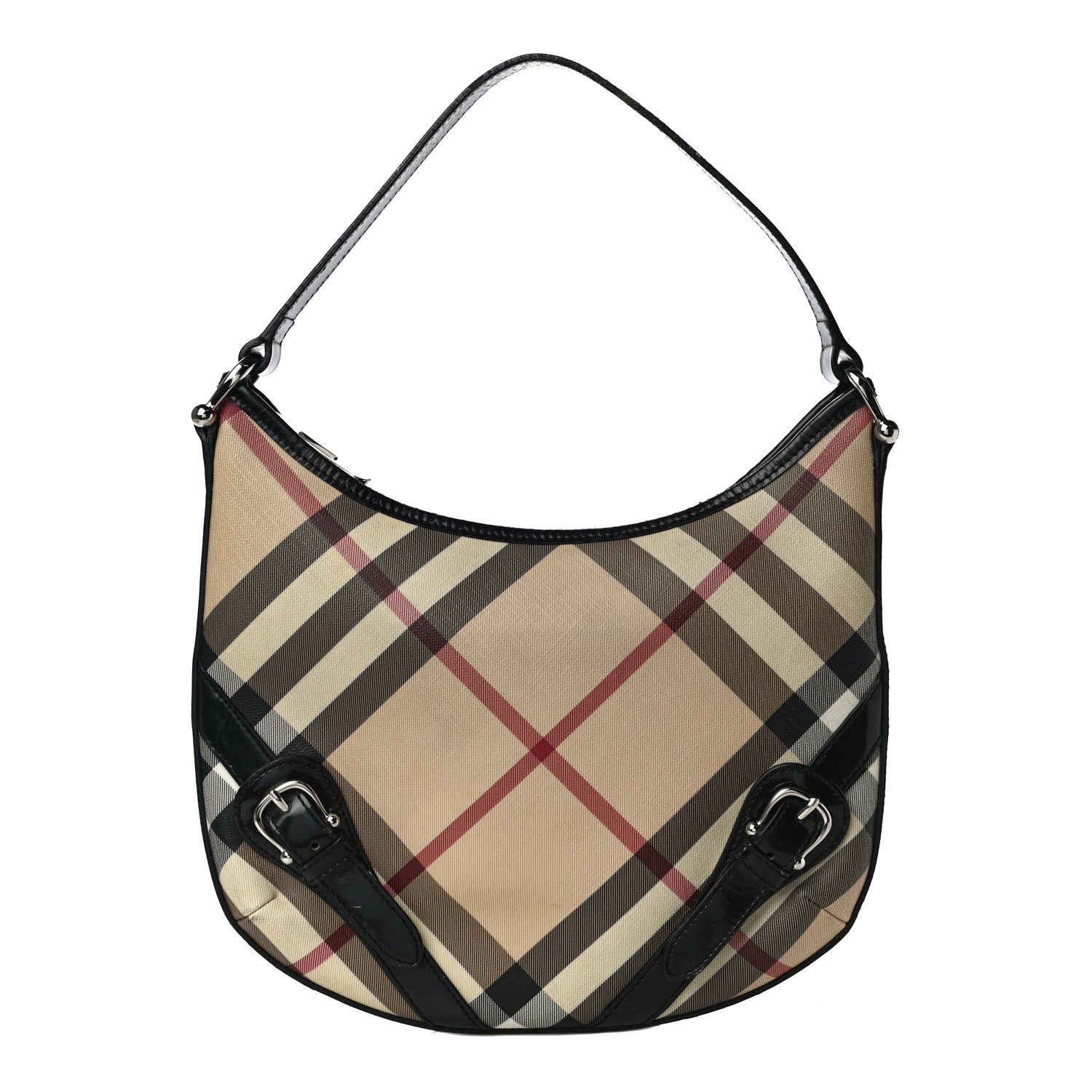 Burberry Supernova Check Buckle Hobo Black 1 of 20