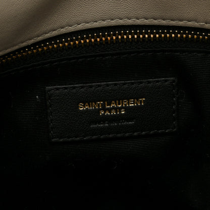 Saint Laurent Lambskin Quilted Medium Loulou Puffer Monogram Chain Satchel Crema Soft 6 of 8