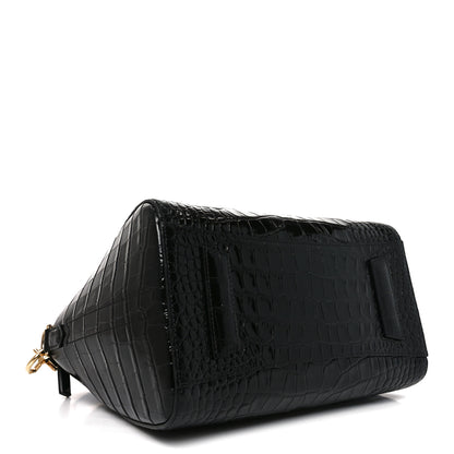 Givenchy Calfskin Crocodile Embossed Small Antigona Black 4 of 10