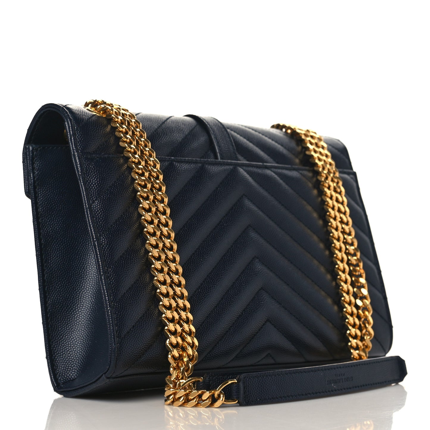 Grain De Poudre Matelasse Chevron Medium Monogram Satchel Blue