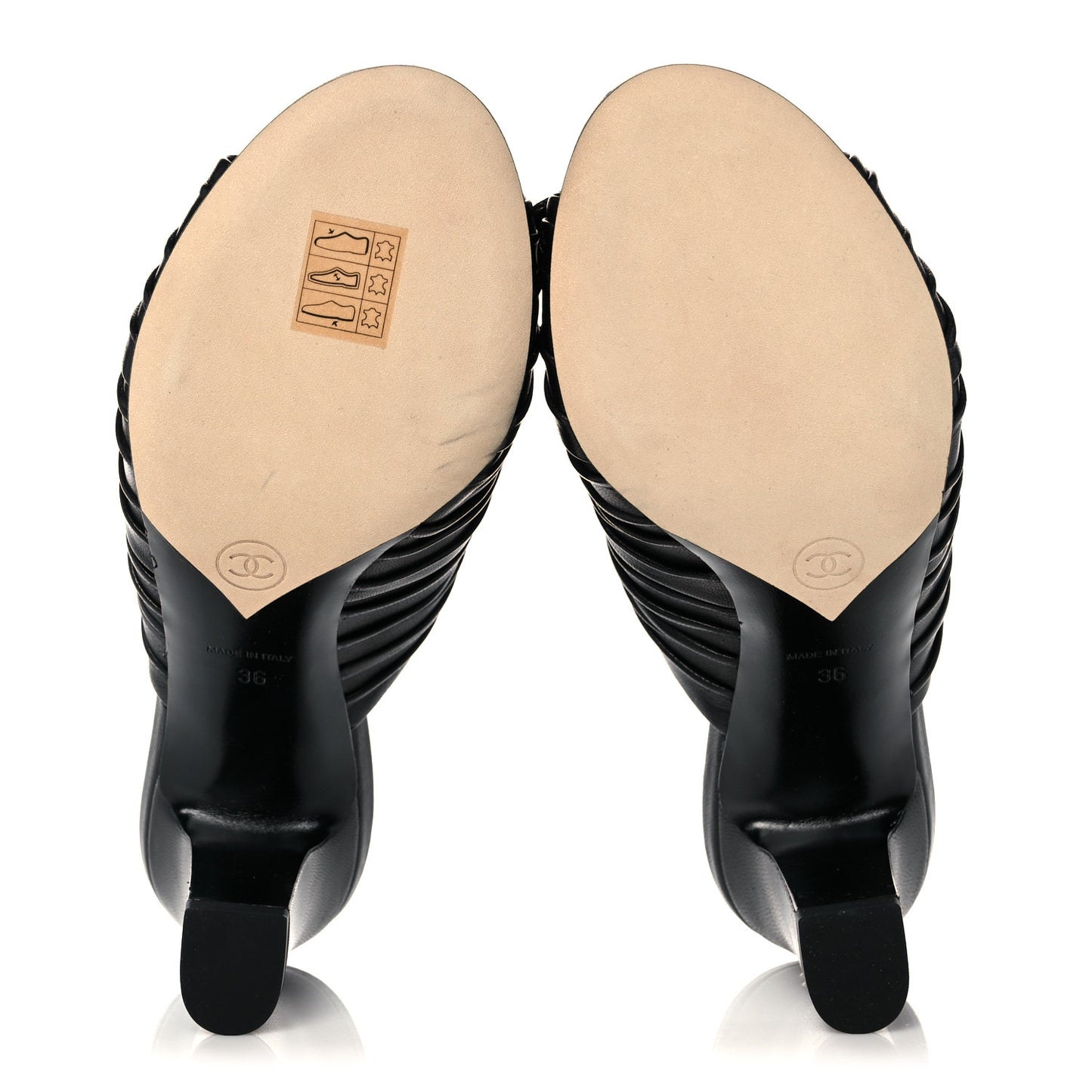 Calfskin Bows CC Mules 36 Black