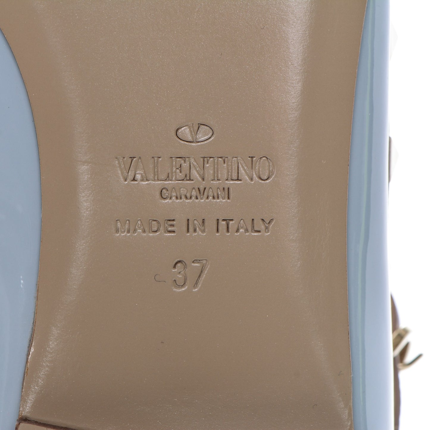 Patent Rockstud Cage Ballerina Flats 37 Sky Sorbet Poudre