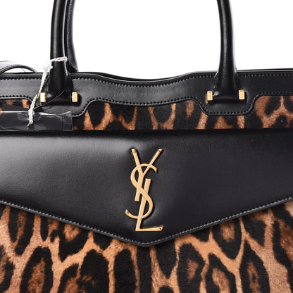 Saint Laurent Calf Hair Calfskin Monogram Medium Uptown Tote Black 13 of 13