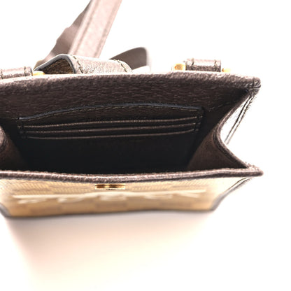 Gucci X ADIDAS Crystal Vintage Monogram Textured Dollar Calfskin Trefoil Logo Phone Crossbody Bag Mid Natural Nut Off White New Acero 5 of 8