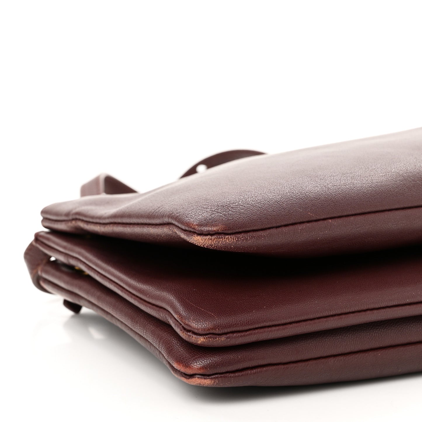 Lambskin Large Trio Crossbody Bag Burgundy