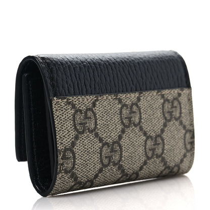 Gucci Dollar Calfskin GG Supreme Monogram GG Marmont 6 Key Holder Case Black Beige Ebony 3 of 7