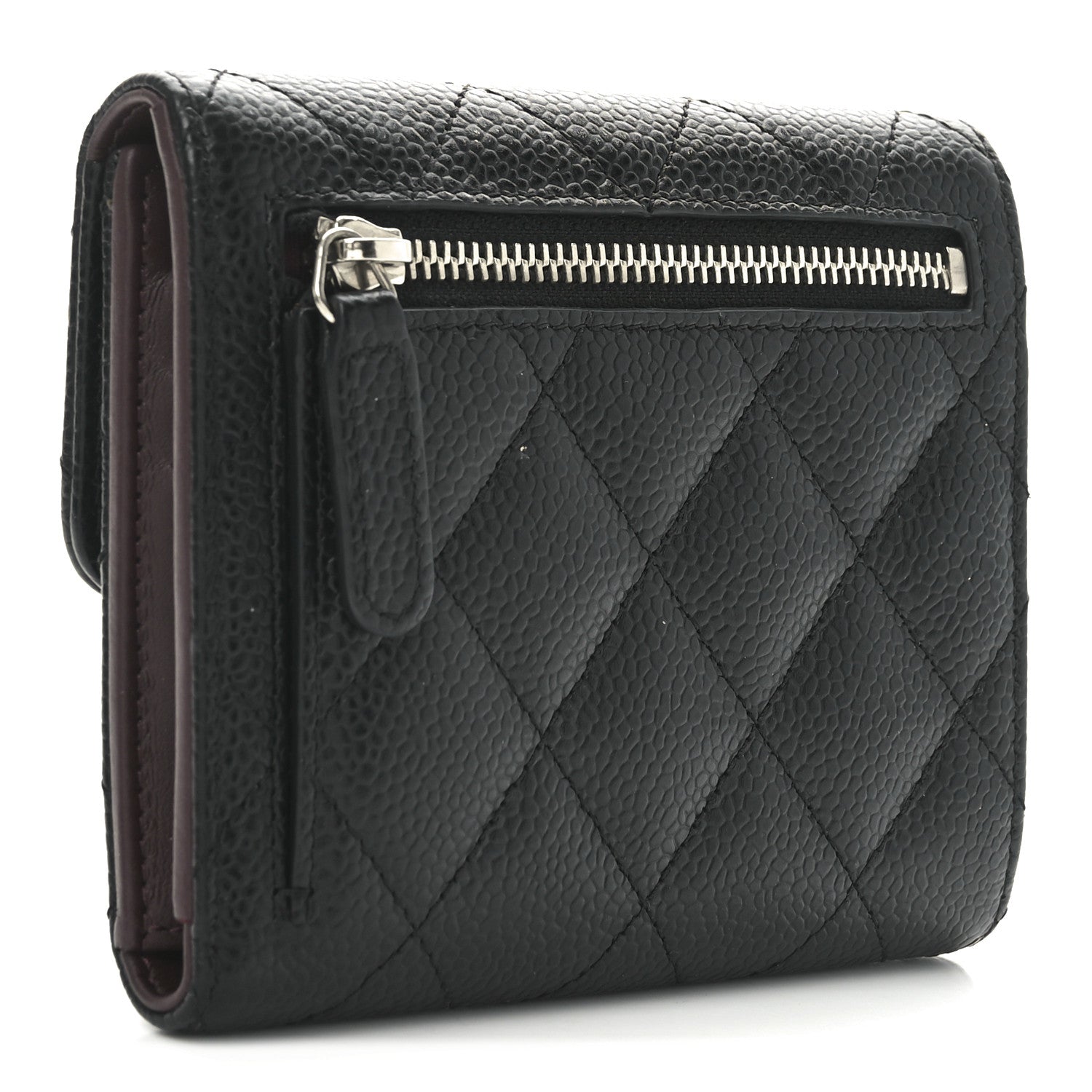 Chanel Caviar Quilted Compact Flap Wallet Black 3 of 9