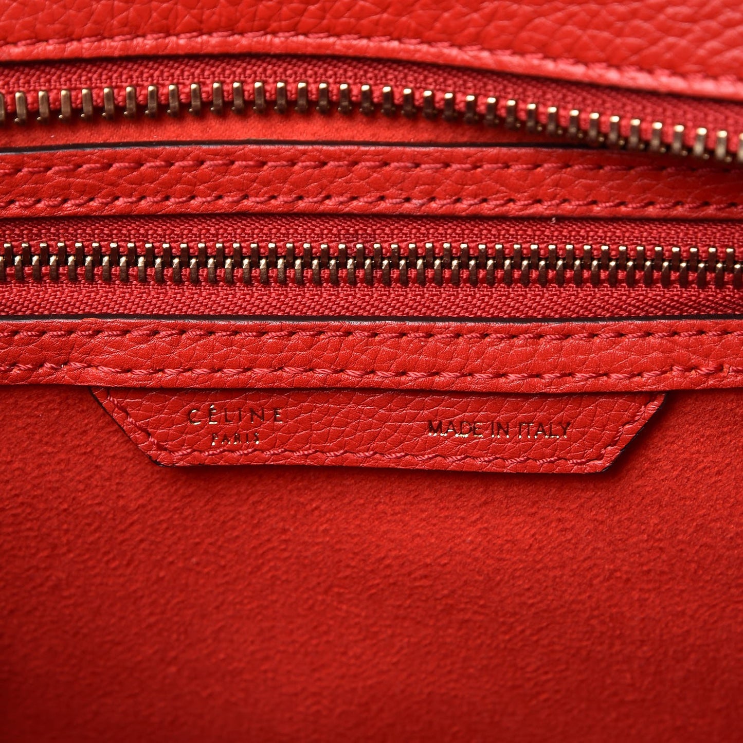 Drummed Calfskin Micro Luggage Coquelicot