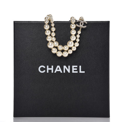 Chanel Graduated Pearl CC Long Necklace Gold 7 of 7
